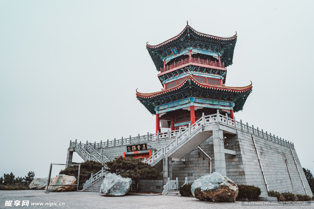 山东莱芜雪野湖古建筑