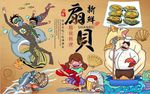 扇贝背景墙PSD模板下载