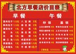 早餐店价目表