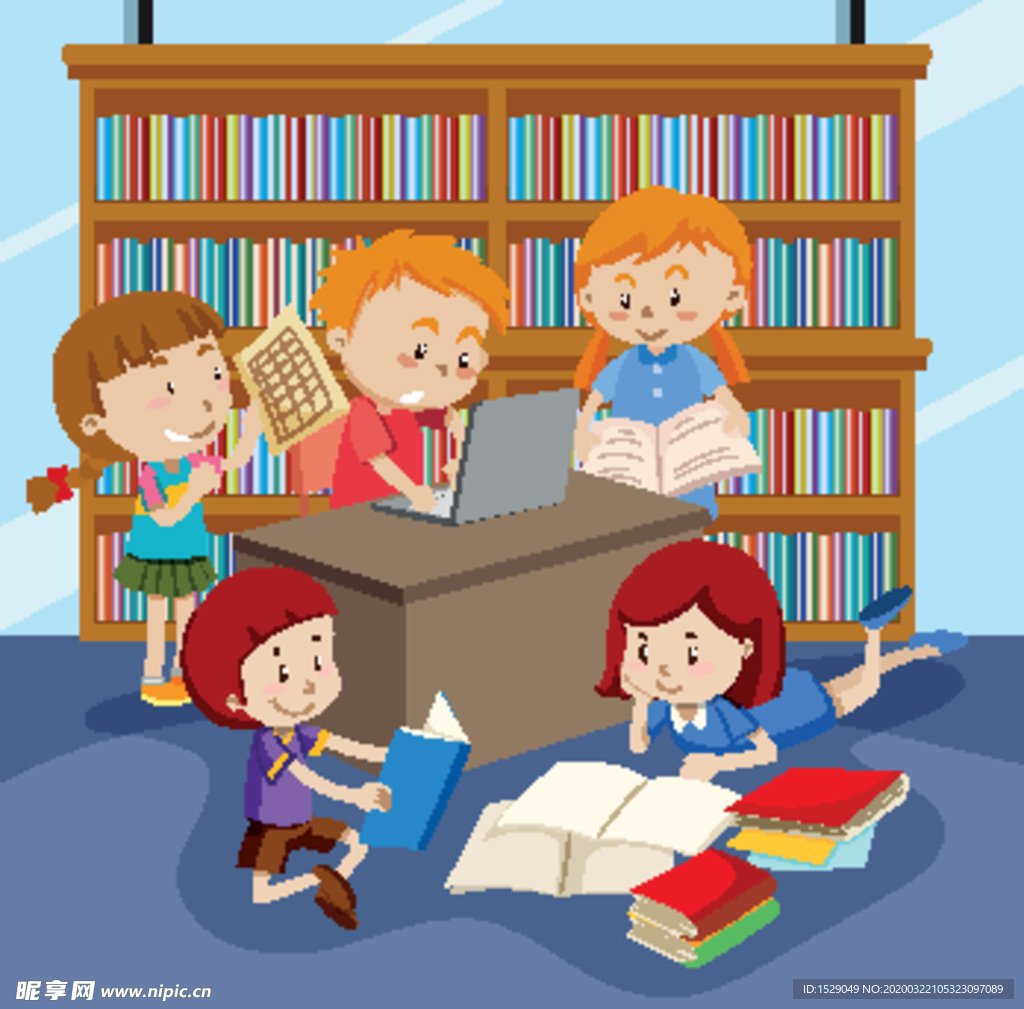 卡通学生插画