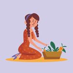 劳作卡通人物