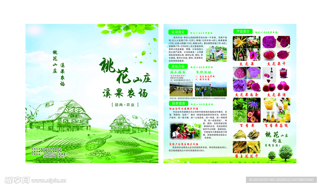 宣传单  对折页 桃花山庄折页