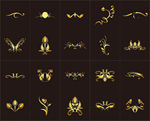 金色花边 金色花纹 花边 角花
