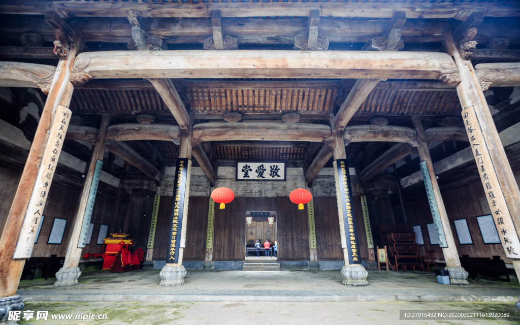 西递古村祠堂