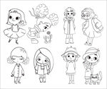 女孩线描图