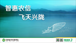 远山绿水青山手绘打鱼广告