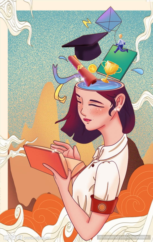 女生节女神节知识女性漫画手绘
