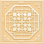 吊顶天花玉雕八边形图腾