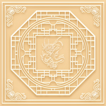 吊顶天花玉雕八边形图腾