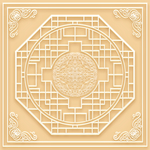 吊顶天花玉雕八边形图腾