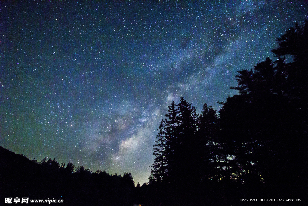 星空宇宙星球极光夜晚图