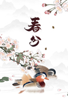 春分春天手绘樱花手绘鸳鸯