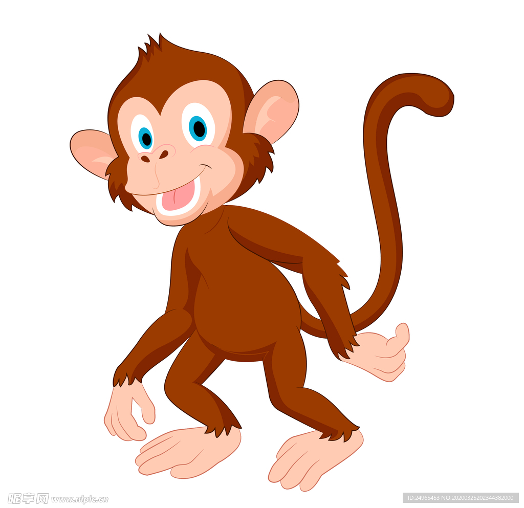 装饰图案-卡通可爱的猴子贴纸-好图网