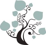 硅藻泥刻花 花纹 树 矢量
