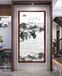 新中式水墨山水玄关画