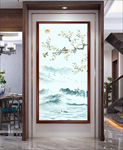 中式水墨花鸟玄关画
