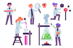 矢量卡通科学实验人物