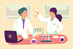矢量卡通科学实验人物