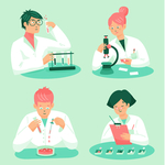 矢量卡通科学实验人物