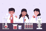 矢量卡通科学实验人物