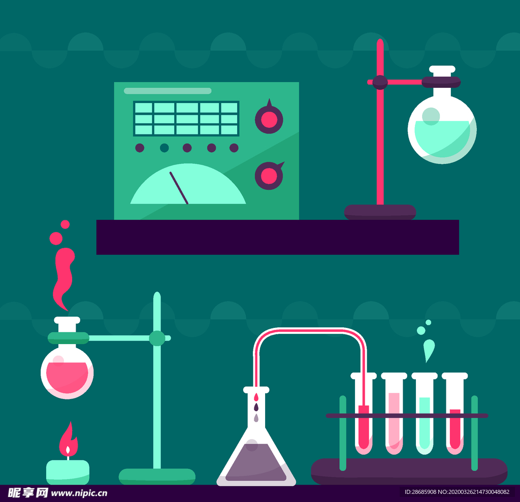 矢量卡通科学实验人物