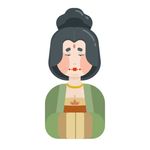 卡通人物 唐朝仕女头像 PNG