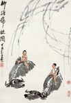 李可染国画牧牛图
