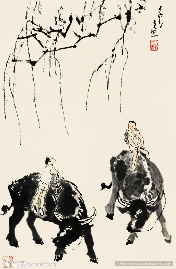 李可染牧牛图