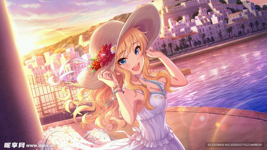 彩色动漫人物插画背景