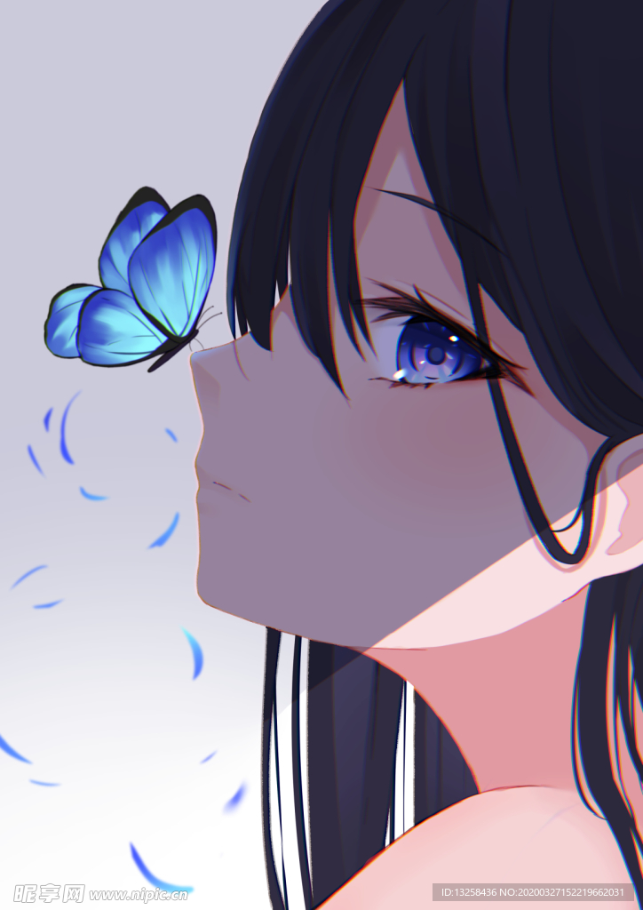 彩色动漫人物插画背景