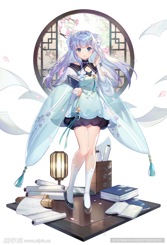 彩色动漫人物插画背景