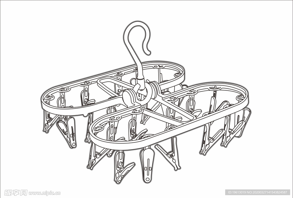 24夹衣架线框图