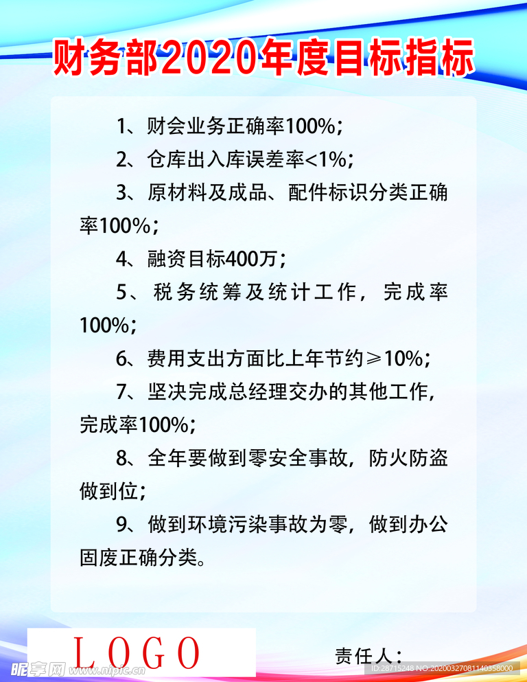 财务部2020目标图版