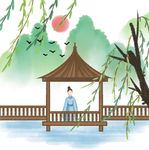 清明节水墨素材