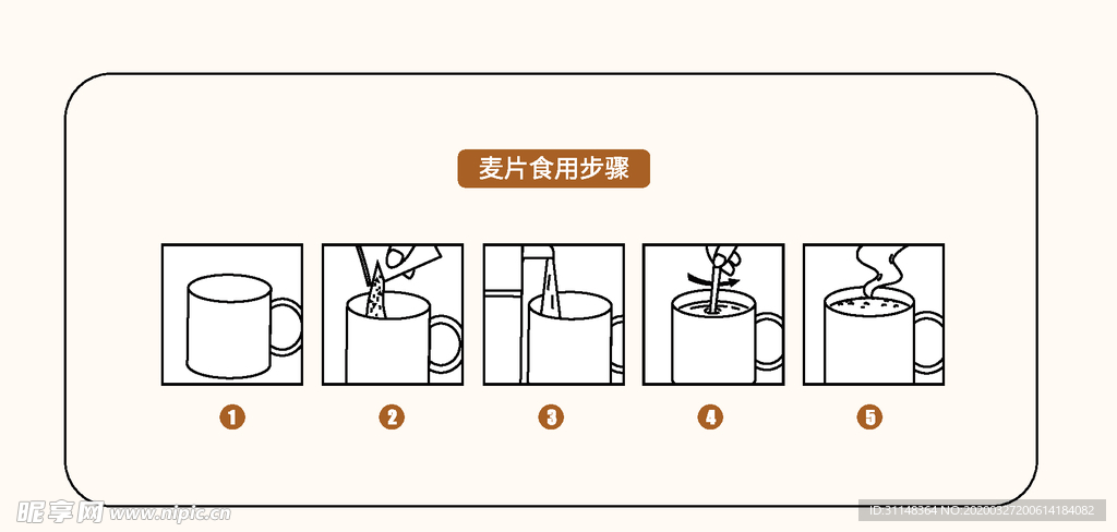 麦片食用方法 简易图标