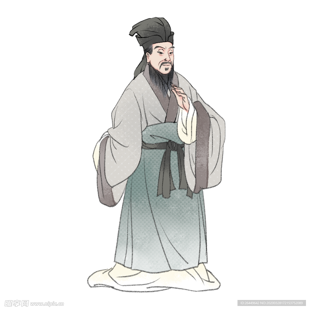 国学人物插画