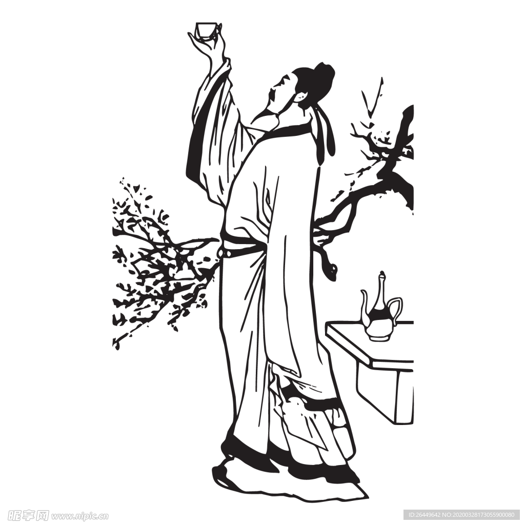 国学人物插画