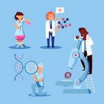 矢量卡通科学实验人物