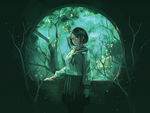 彩色动漫人物插画背景