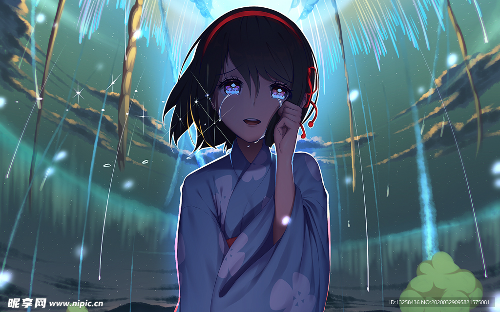 彩色动漫人物插画背景
