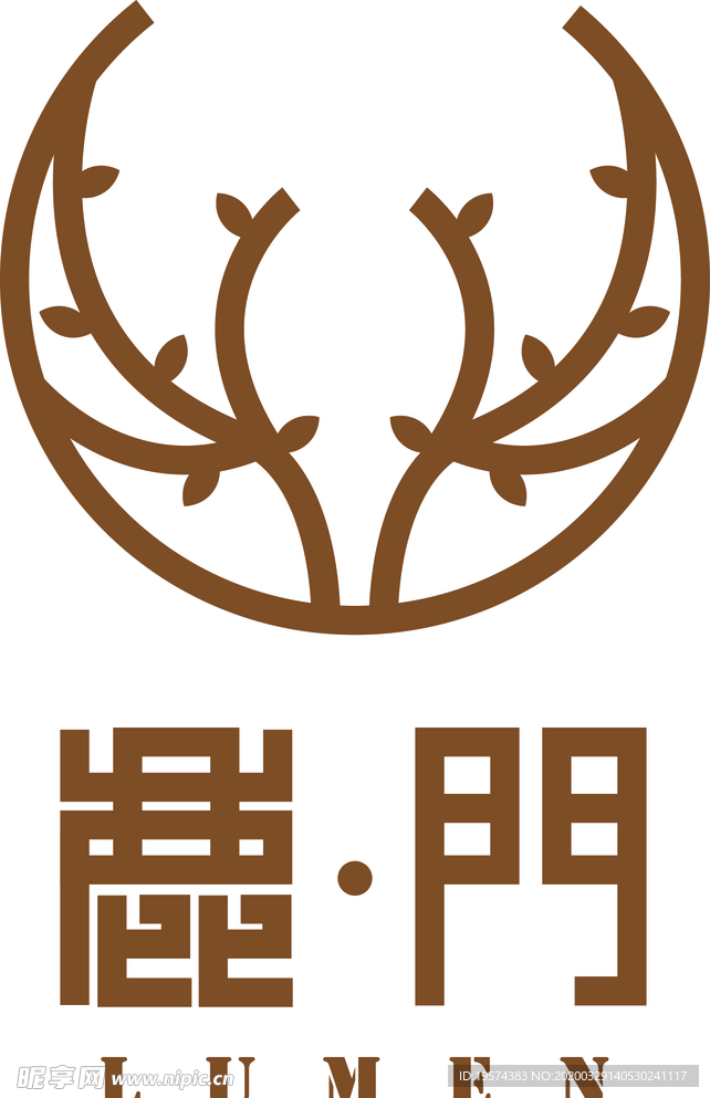 鹿角 图标 logo 赭石 花