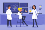 矢量卡通科学实验