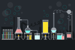 矢量卡通科学实验