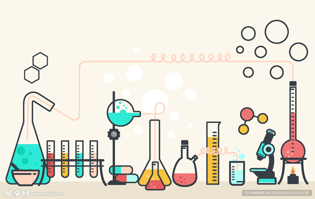 矢量卡通科学实验