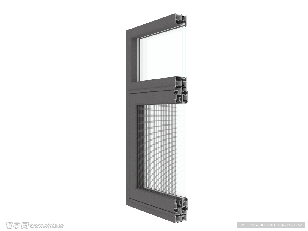 窗  3d型材  窗截面图