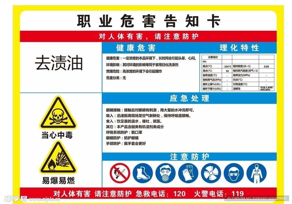 危害告知牌 去渍油