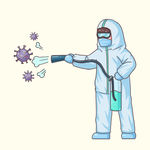 抗疫消灭病毒医生人物形象