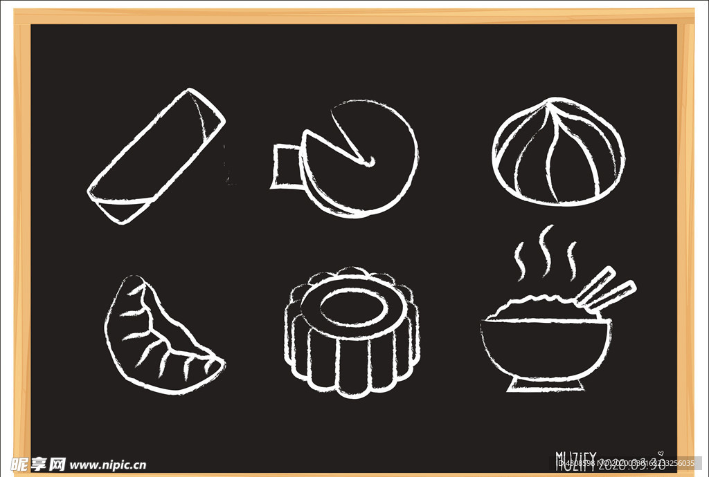 6款入中餐粉笔画