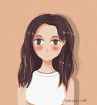 呆萌清纯小美女插画
