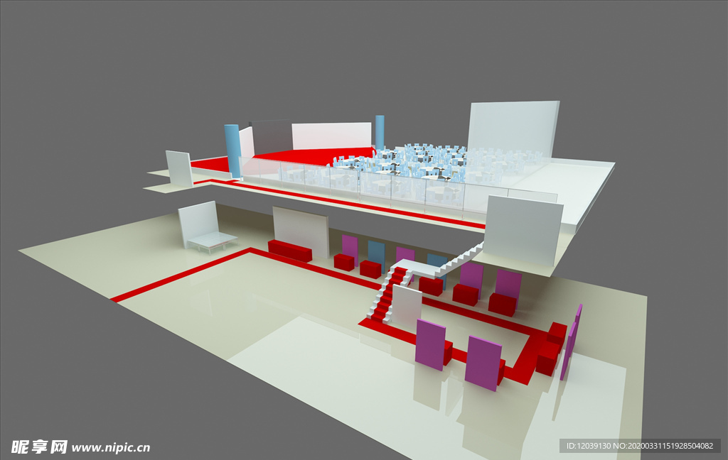 电视台酒会3D效果图